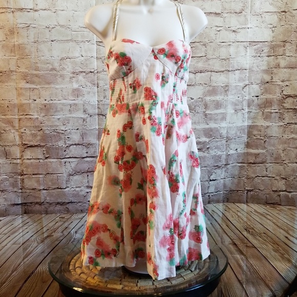 Free People Dresses & Skirts - Free People Linen Poppy Floral Strappy Dress